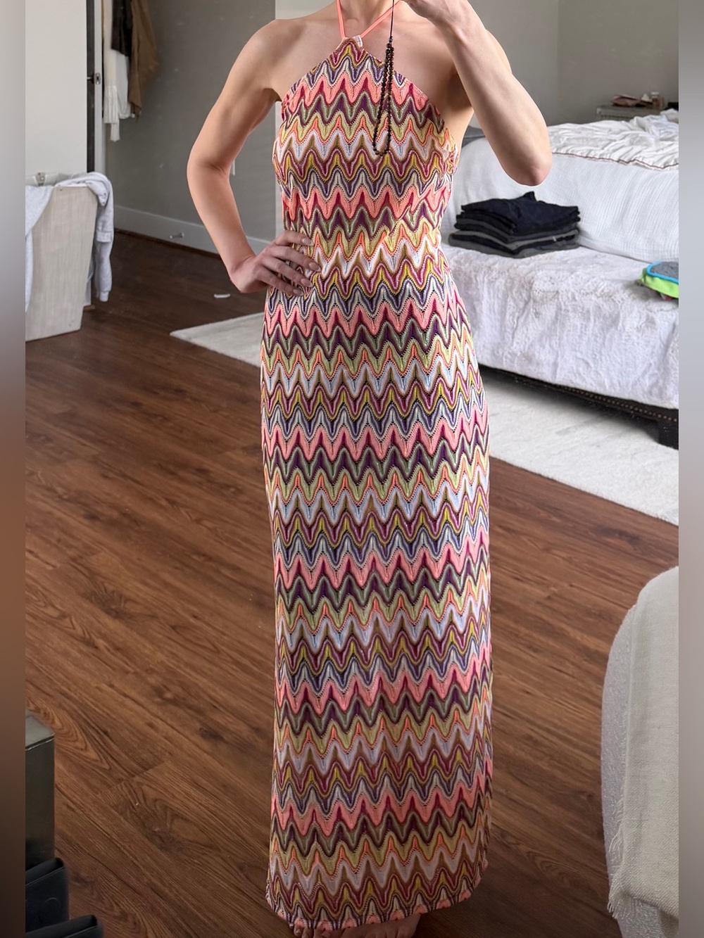 NWT Zigzag Long Halter Dress - Picture 5 of 8
